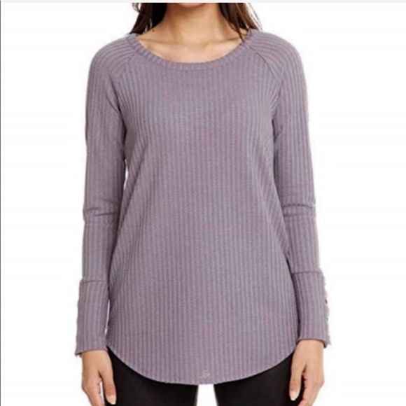 Chaser Tops - Chaser Thermal Waffled Raglan Knit Top